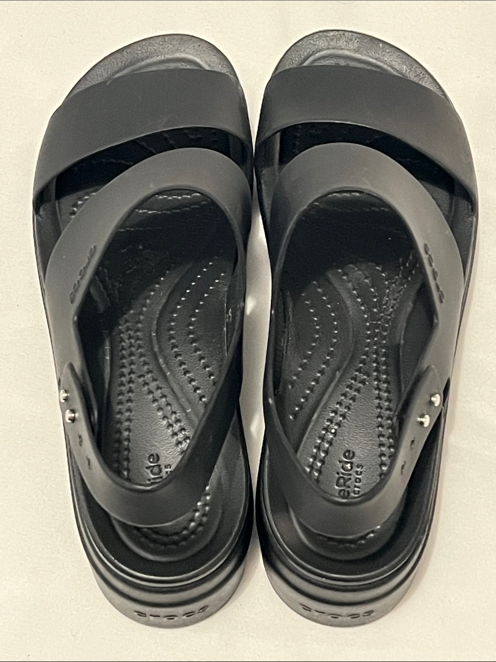 Crocs Brooklyn Black Low Wedge Platform Sandals - Picture 4 of 7